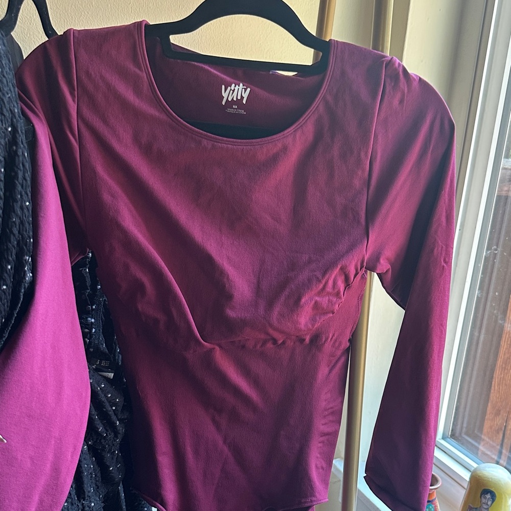 YITTY Women's Deep Purple Long Sleeve Bodysuit